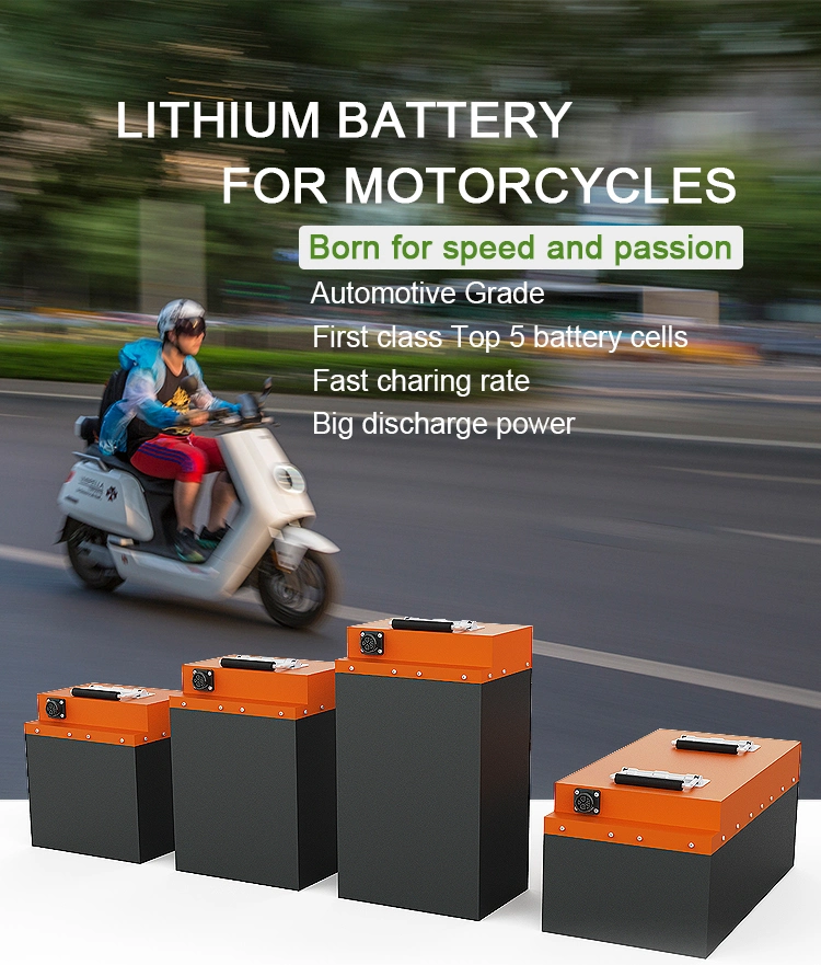 Rechargeable Lithium Battery LiFePO4 60V 72V 40ah 50ah 60ah Lipo Battery for Electric Motorycle Escooter