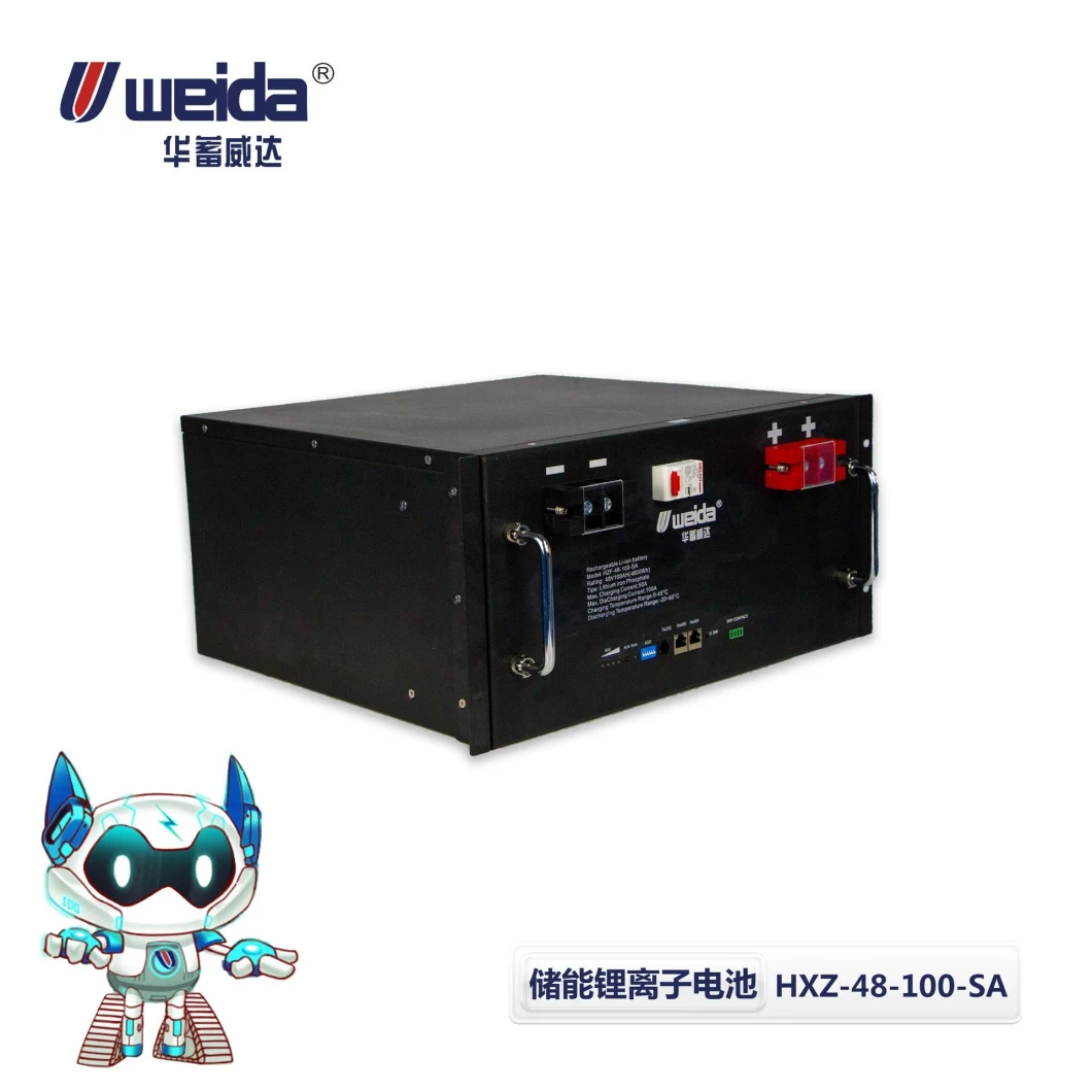 Weida 51.2V100ah 5kw 48V100ah 4.8kw Lithium Ion Li-ion LiFePO4 Solar Energy Storage Cycling Use Storage Power Supply Wall Mounted Rechargeable Battery