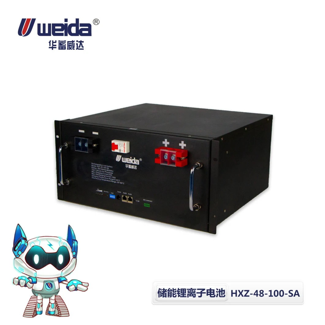 Weida 51.2V100ah 5kw 48V100ah 4.8kw Lithium Ion Li-ion LiFePO4 Solar Energy Storage Cycling Use Storage Power Supply Wall Mounted Rechargeable Battery